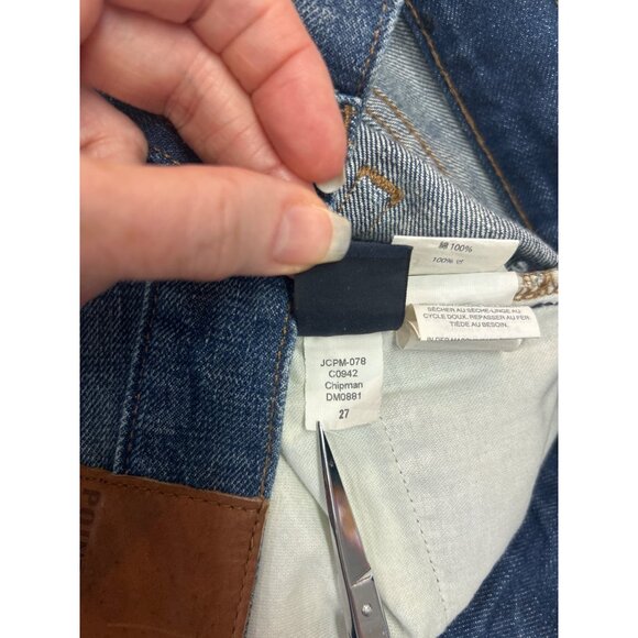 Point Sur Denim High-Rise Straight-Leg Jeans Womens 27 Blue 100% Cotton Made In - Picture 7 of 12